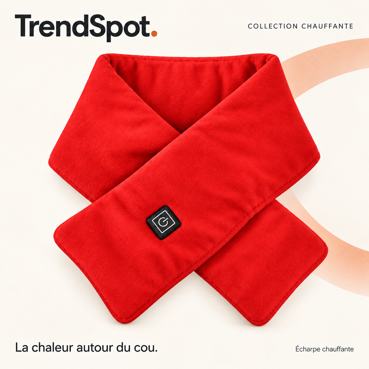 Écharpe chauffante — Rouge — présentation TrendSpot