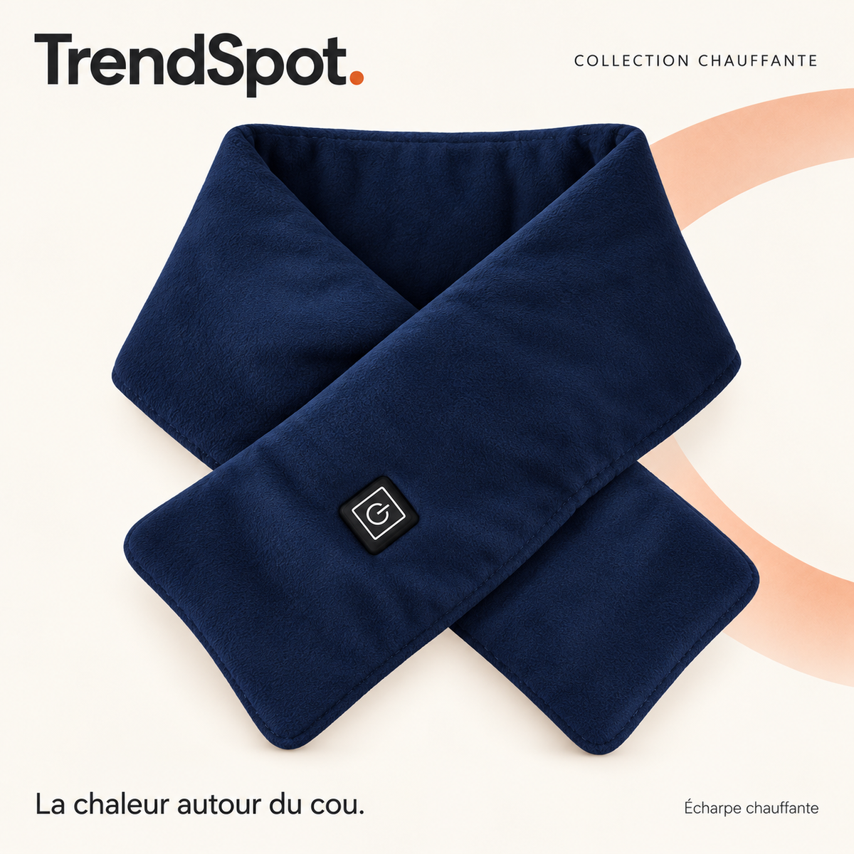 Écharpe chauffante bleu marine — présentation TrendSpot